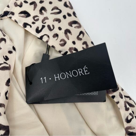 11 HONORE Tank Blouse Size 14 NWT Cropped Plus Size Curvy Animal Print Halter - Picture 5 of 16